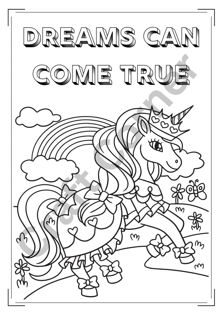 Unicorn Colouring Book - Instant Printable