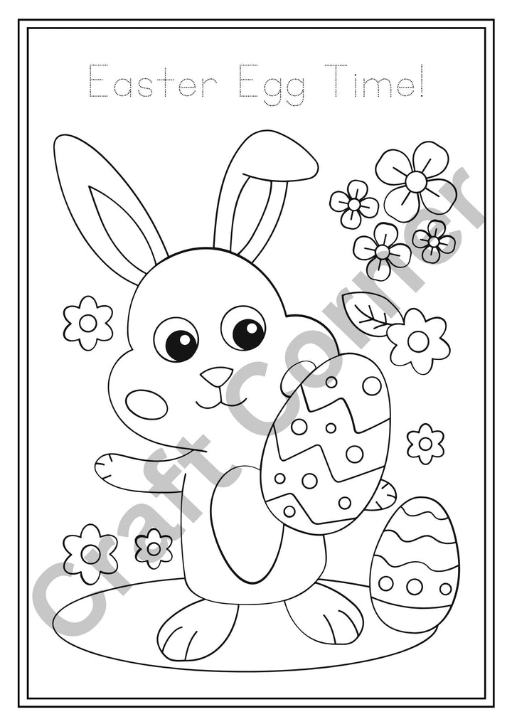 Easter Bunny Colouring in Book - Instant Printable