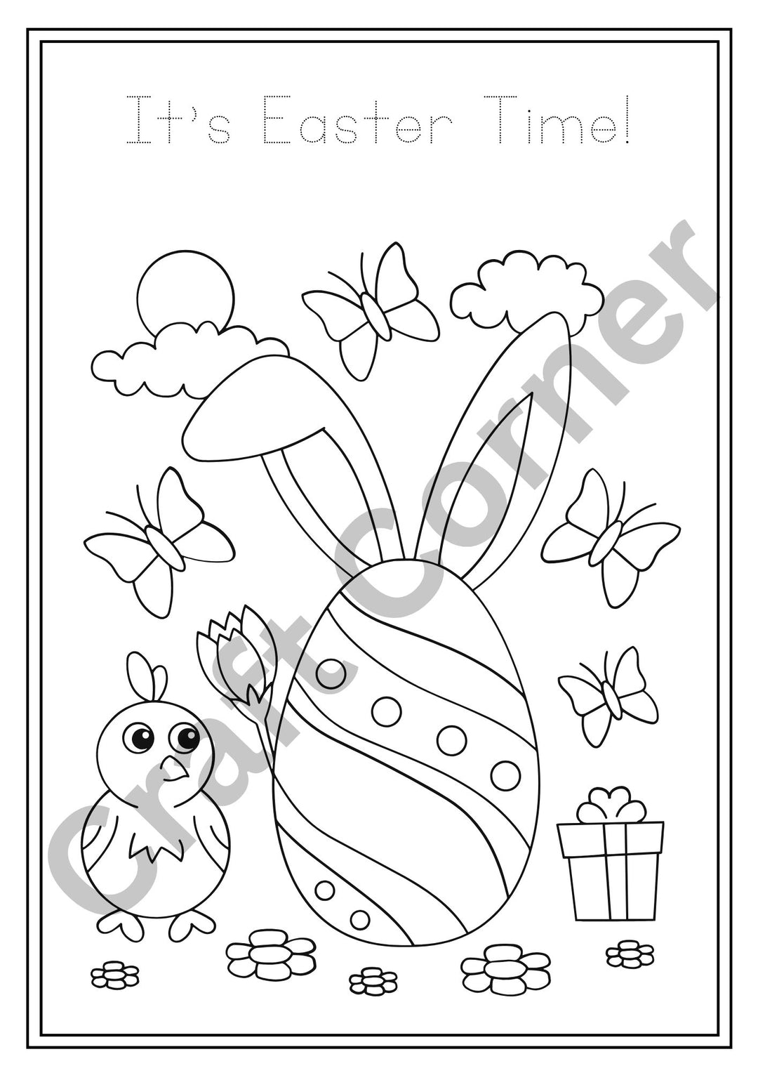 Easter Bunny Colouring in Book - Instant Printable