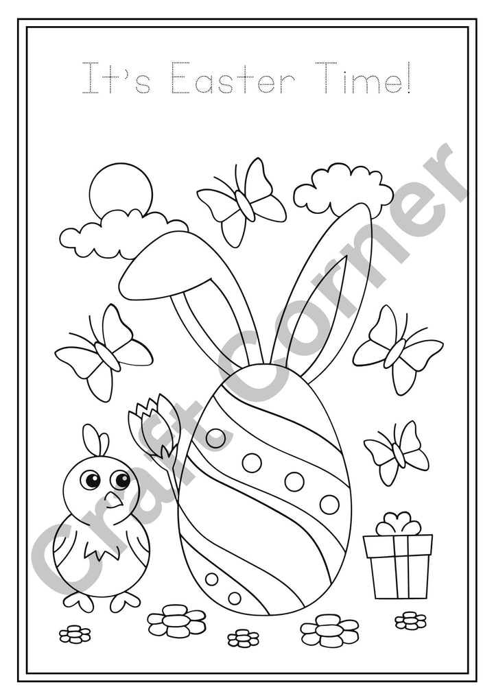 Easter Bunny Colouring in Book - Instant Printable