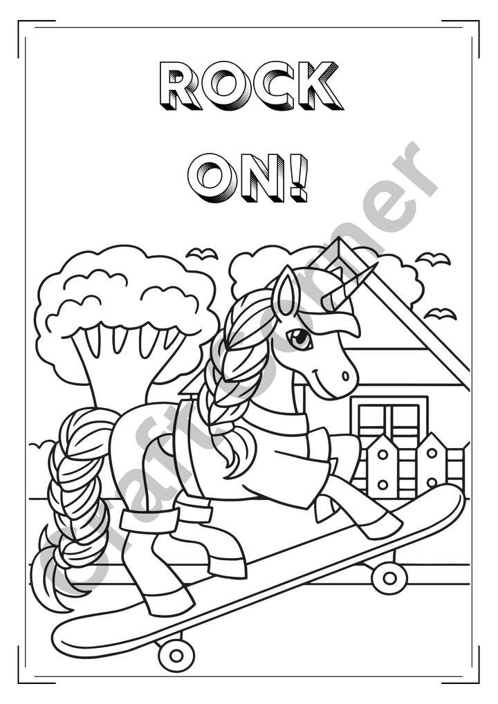 Unicorn Colouring Book - Instant Printable