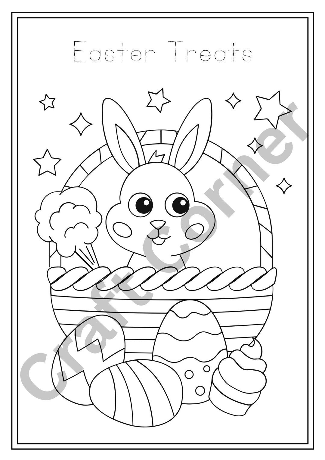 Easter Bunny Colouring in Book - Instant Printable