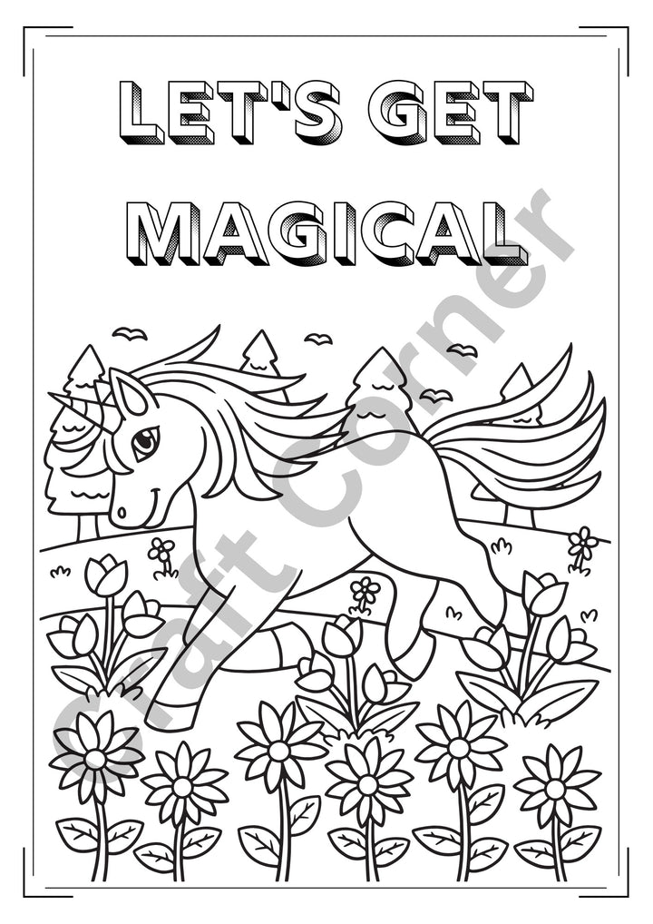Unicorn Colouring Book - Instant Printable