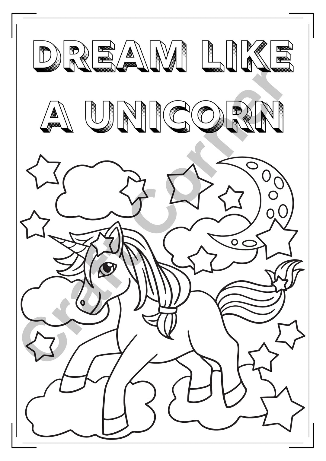 Unicorn Colouring Book - Instant Printable