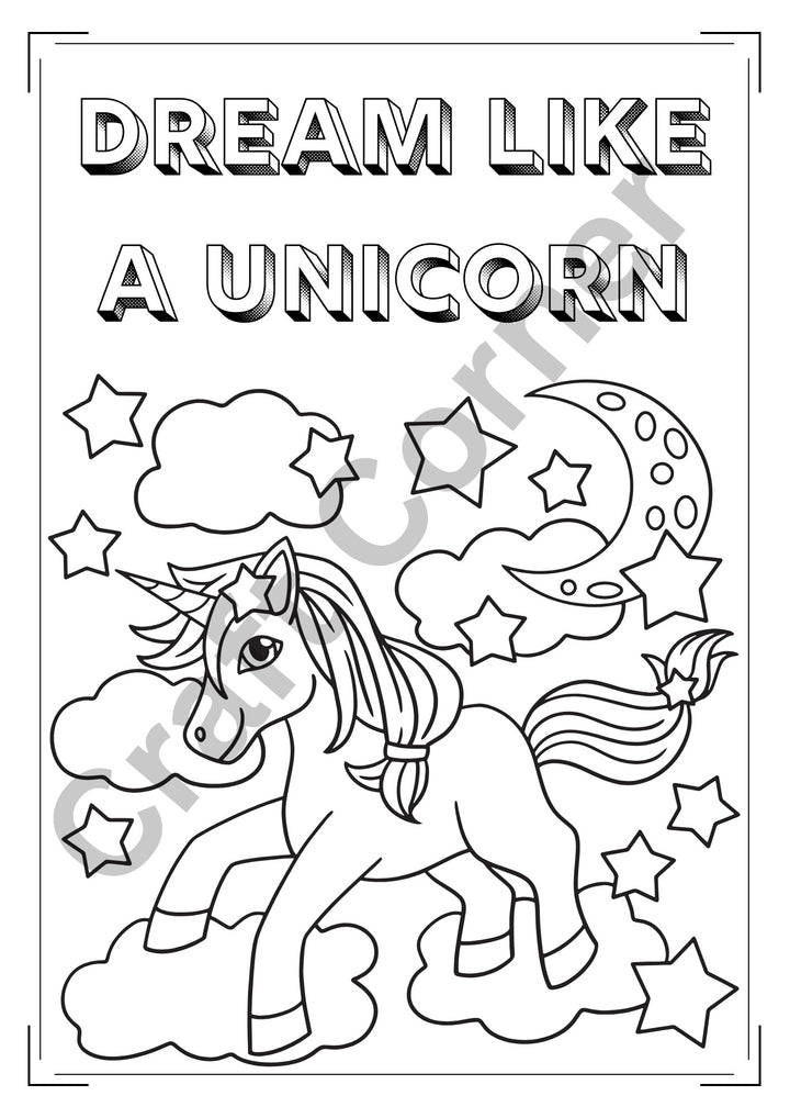 Unicorn Colouring Book - Instant Printable
