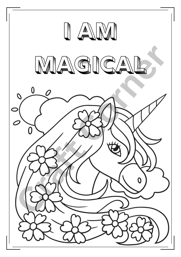 Unicorn Colouring Book - Instant Printable