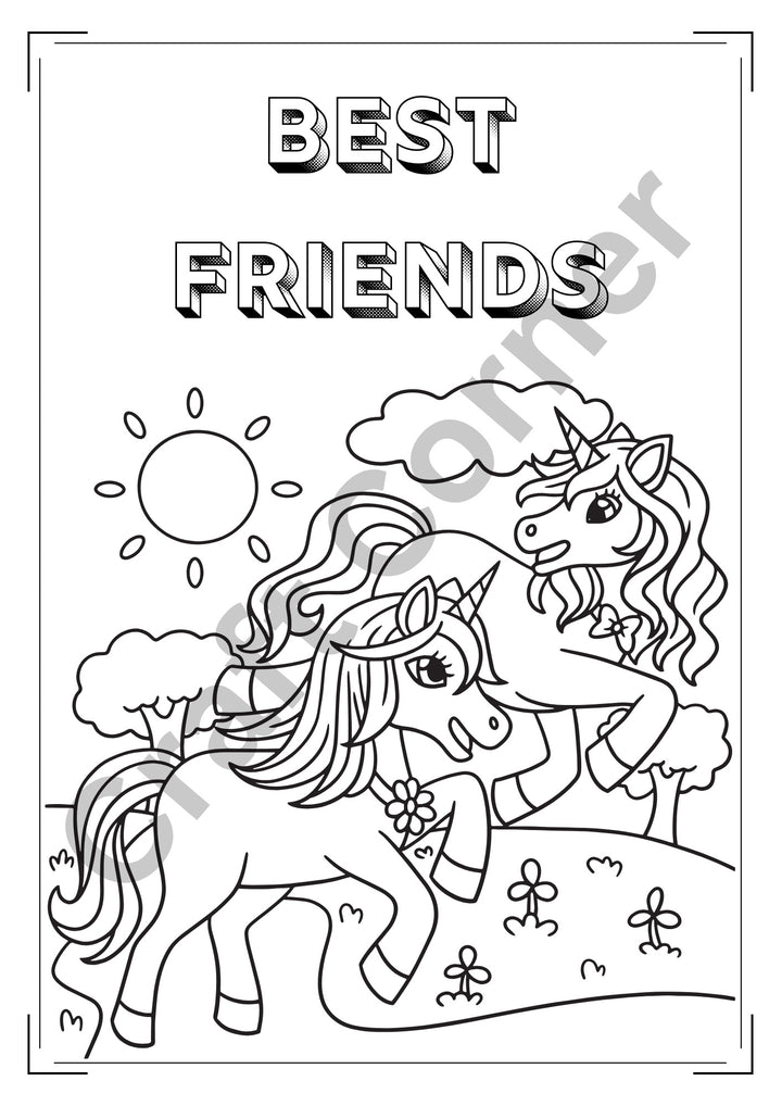 Unicorn Colouring Book - Instant Printable