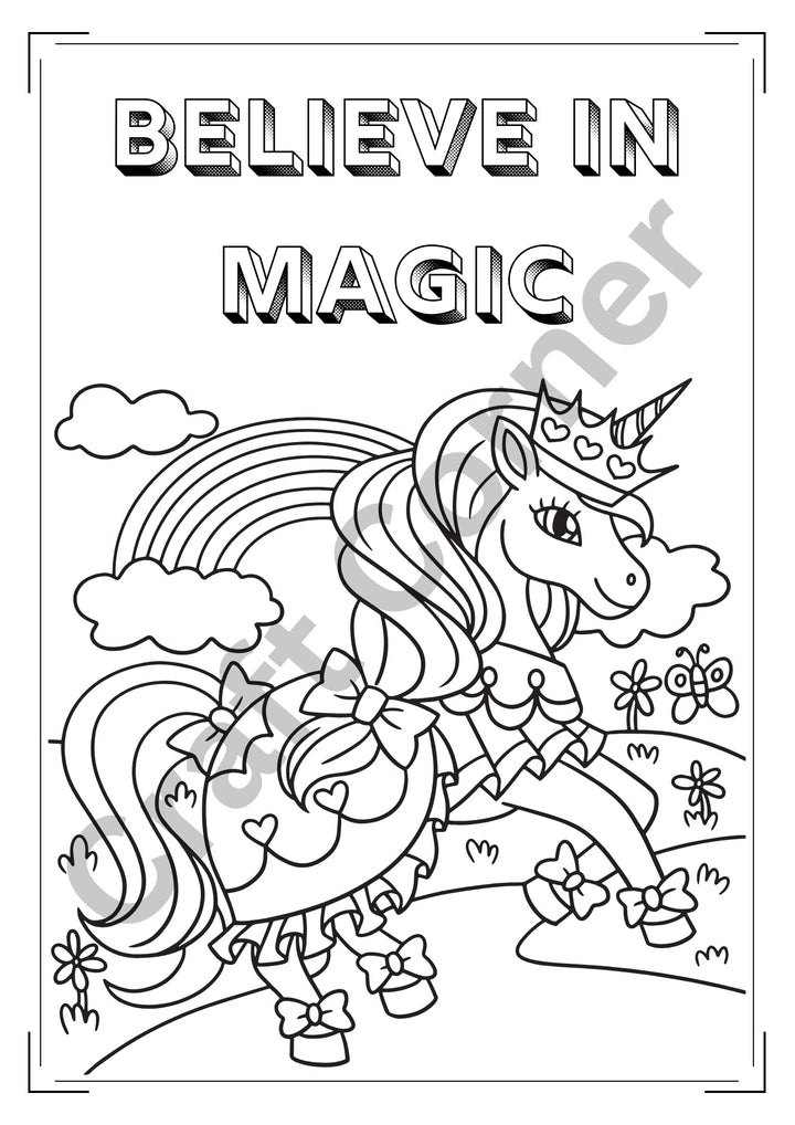 Unicorn Colouring Book - Instant Printable