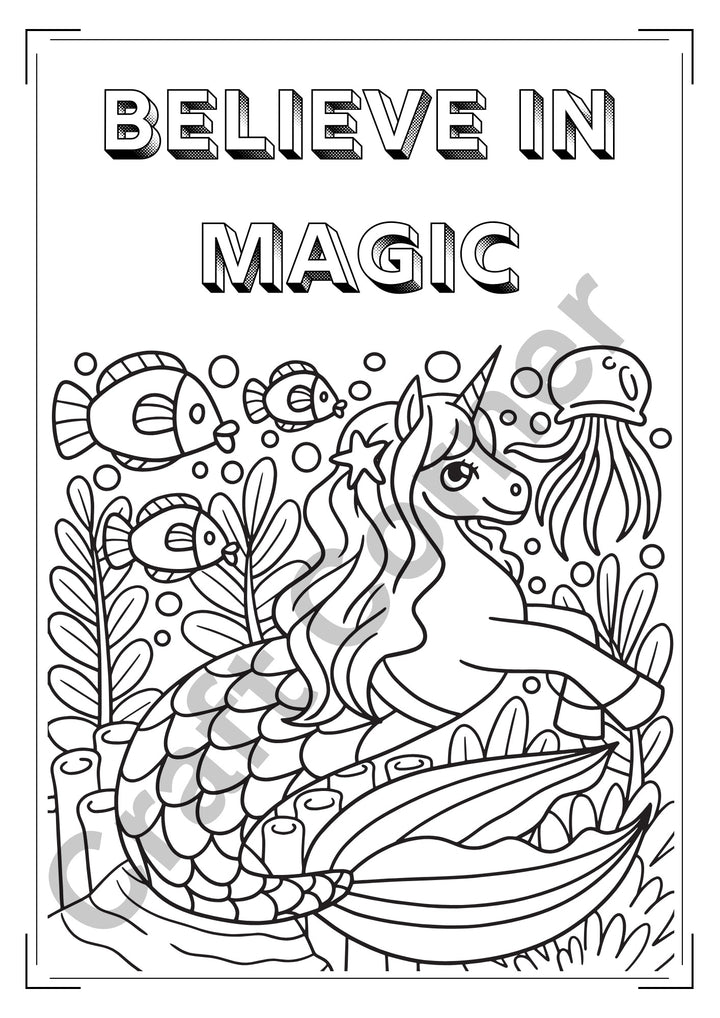 Unicorn Colouring Book - Instant Printable