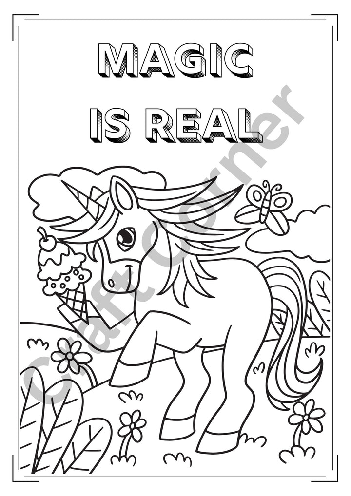 Unicorn Colouring Book - Instant Printable