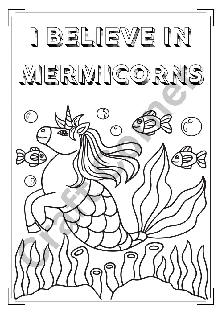 Unicorn Colouring Book - Instant Printable
