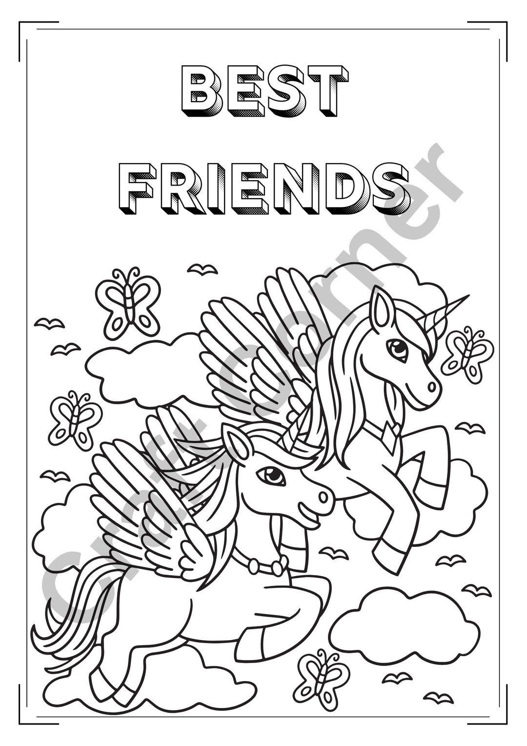 Unicorn Colouring Book - Instant Printable