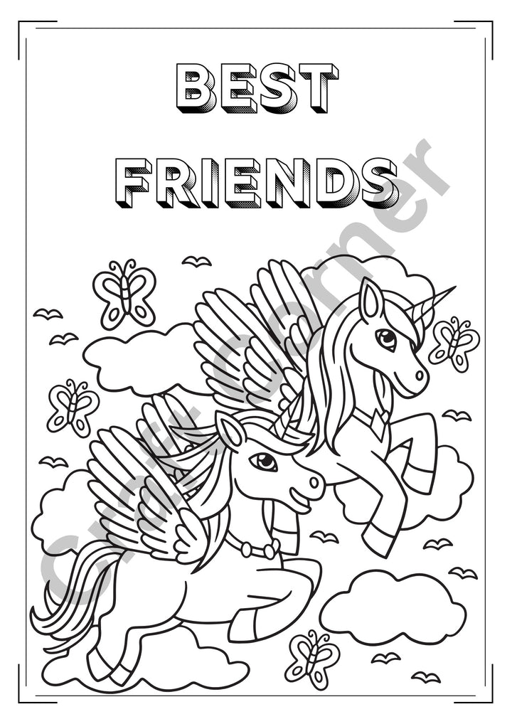 Unicorn Colouring Book - Instant Printable