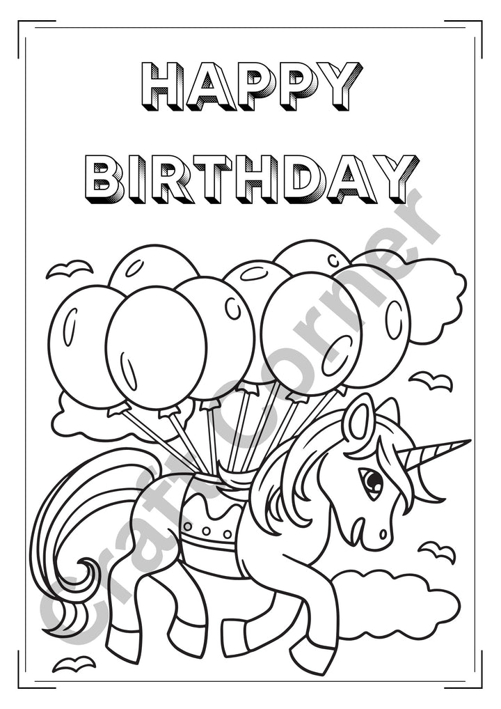 Unicorn Colouring Book - Instant Printable