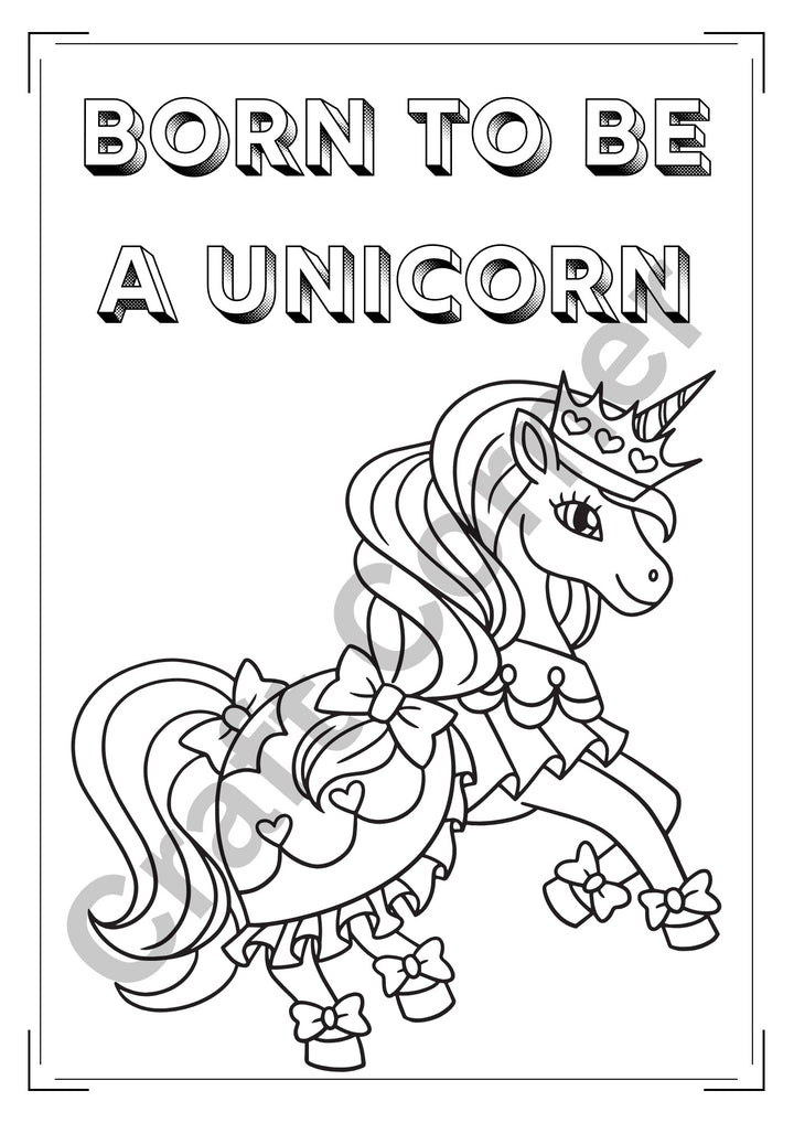 Unicorn Colouring Book - Instant Printable