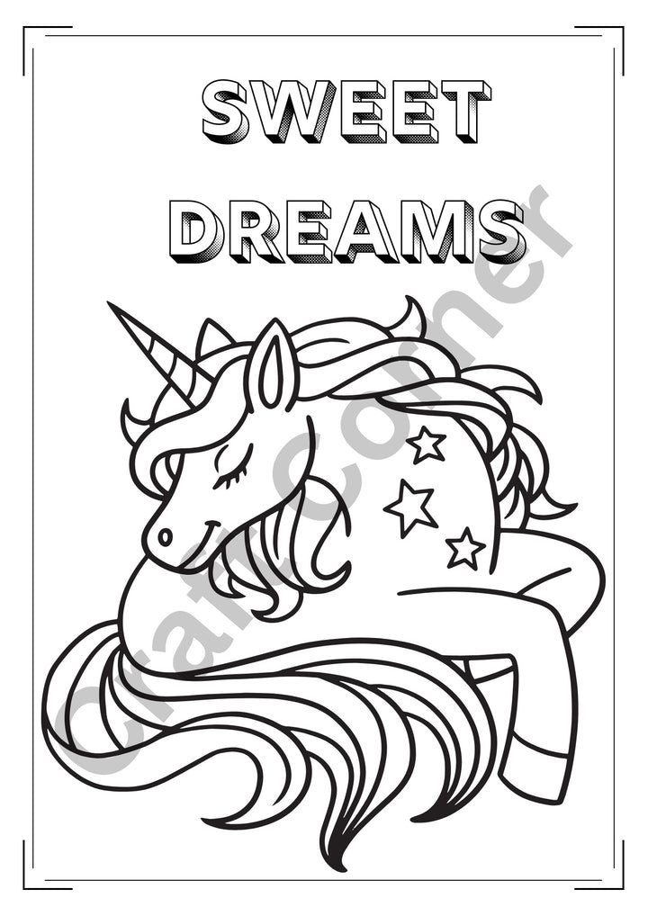 Unicorn Colouring Book - Instant Printable