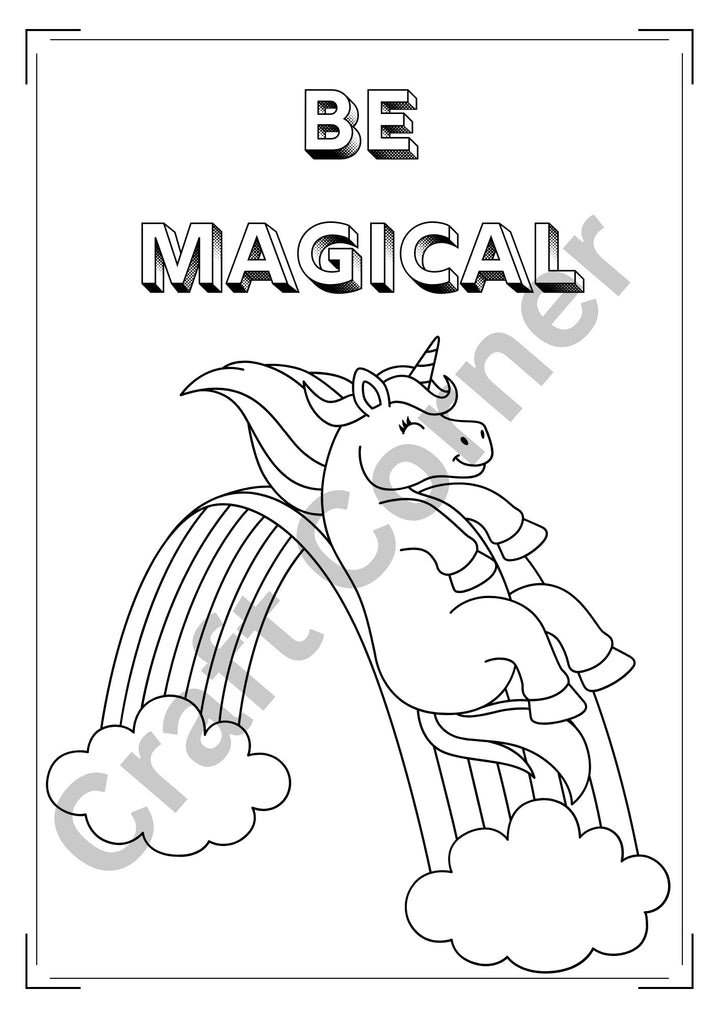 Unicorn Colouring Book - Instant Printable