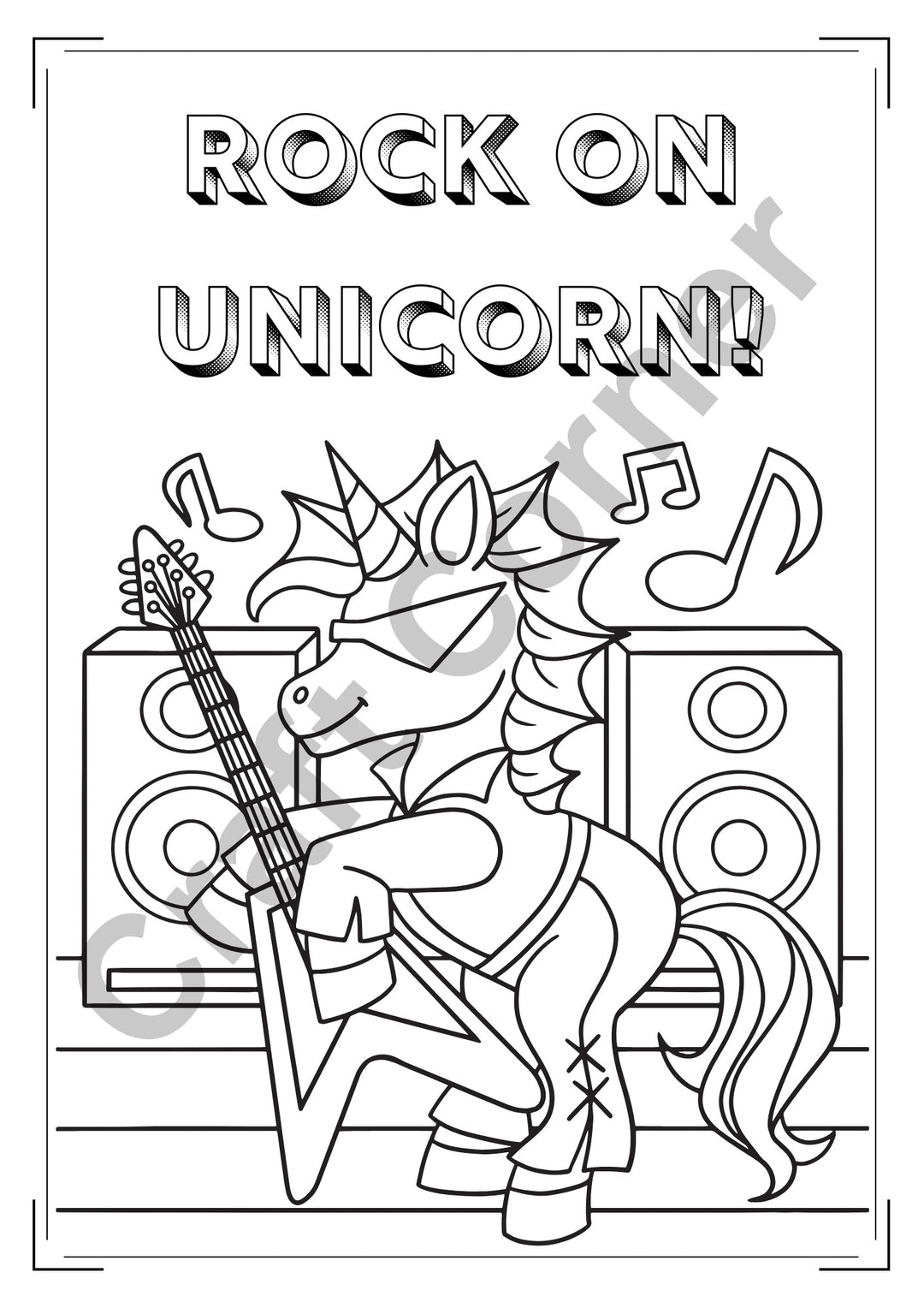 Unicorn Colouring Book - Instant Printable