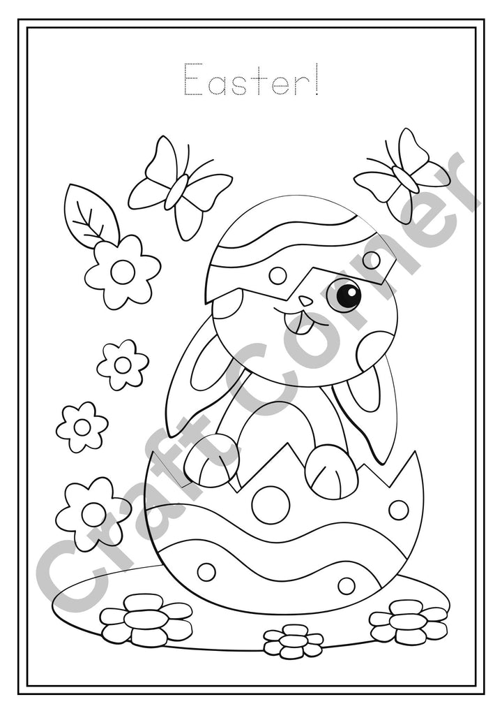 Easter Bunny Colouring in Book - Instant Printable