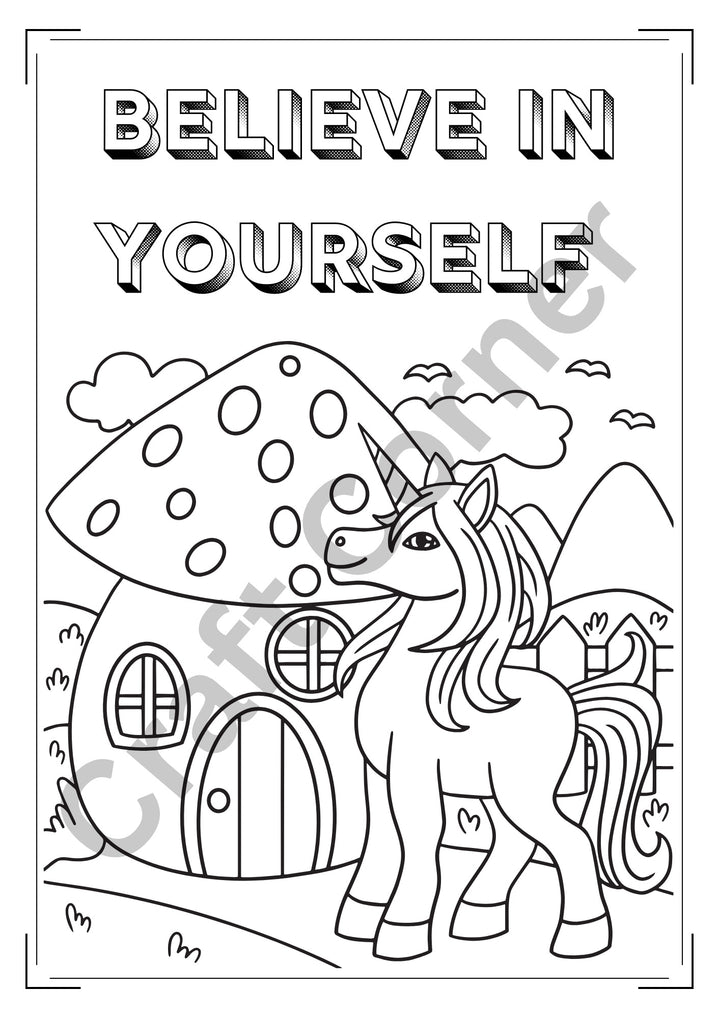 Unicorn Colouring Book - Instant Printable