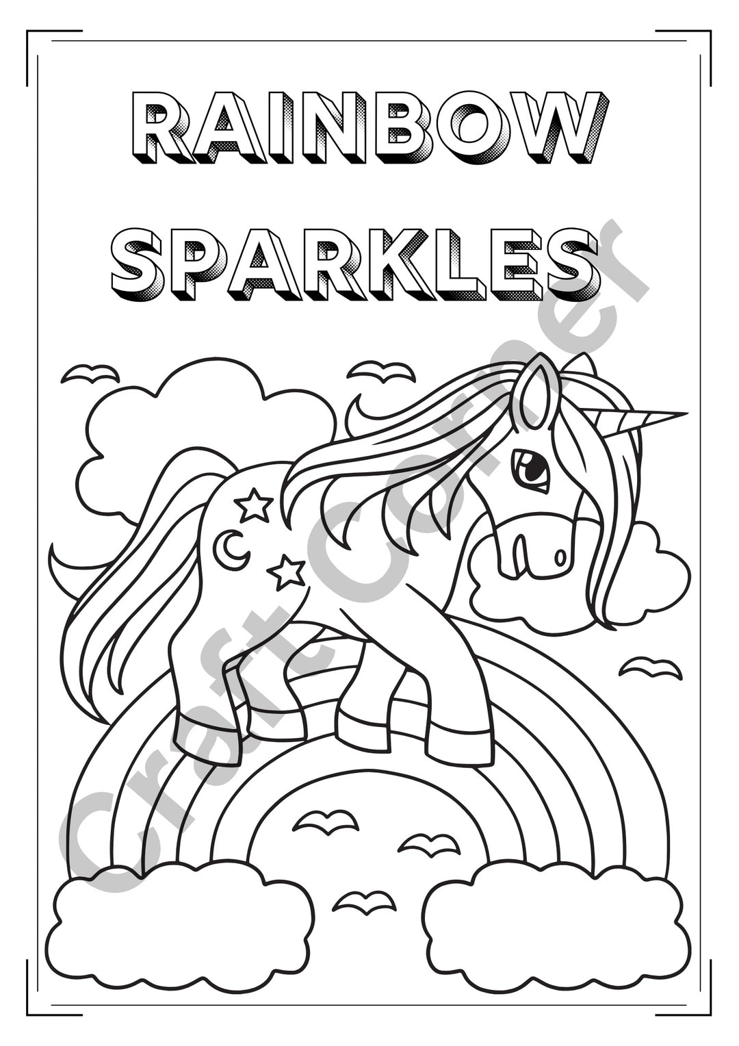 Unicorn Colouring Book - Instant Printable