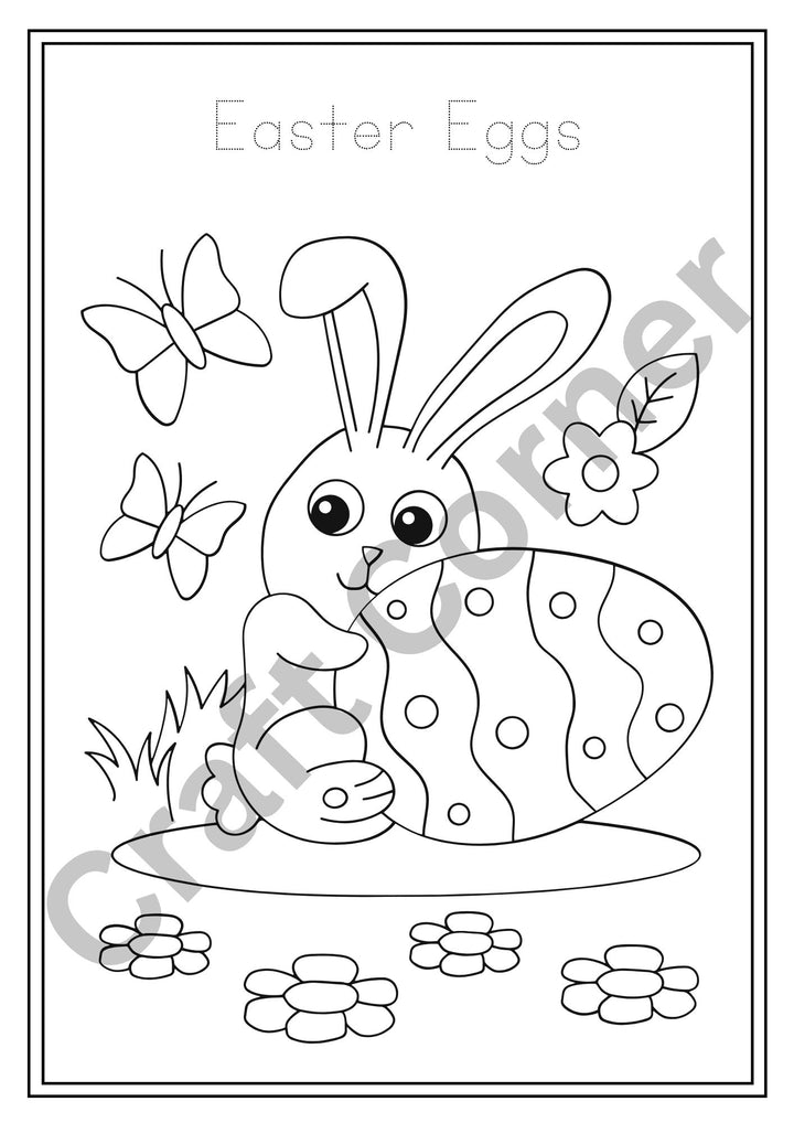 Easter Bunny Colouring in Book - Instant Printable
