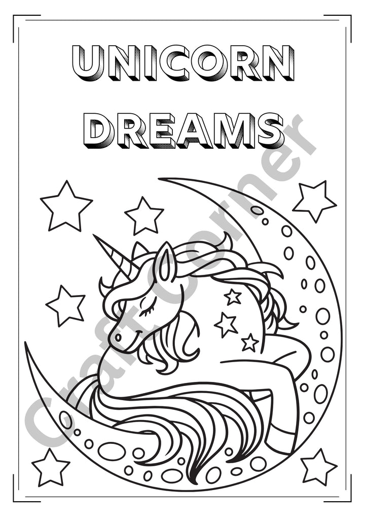 Unicorn Colouring Book - Instant Printable