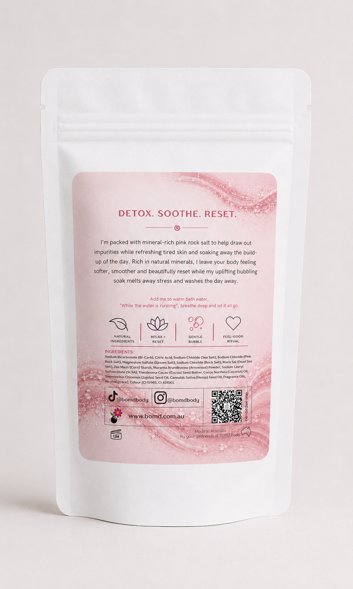 Detox Pink Salt Body & Muscle Soak Bubbling Salt Crystal Bath