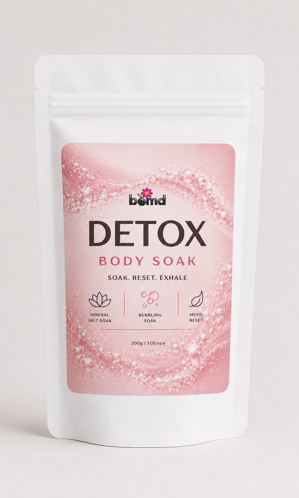 Detox Pink Salt Body & Muscle Soak Bubbling Salt Crystal Bath