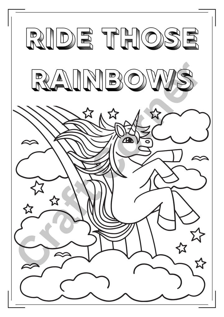 Unicorn Colouring Book - Instant Printable