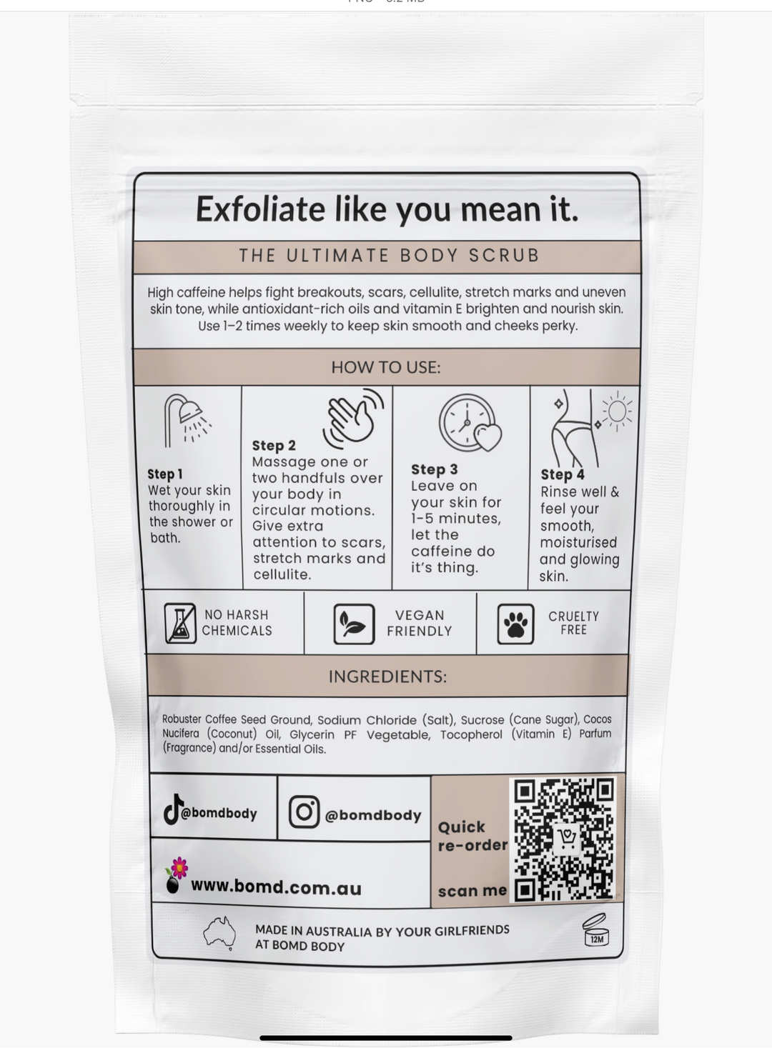 Coffee Body Scrub Original Warm Vanilla Blend