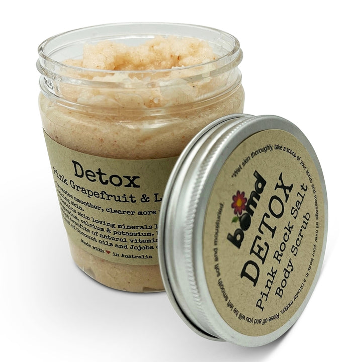 DETOX Pink Salt Sugar Jojoba and Coconut Oil w/ Vitamin E Summer Skin Body Scrub