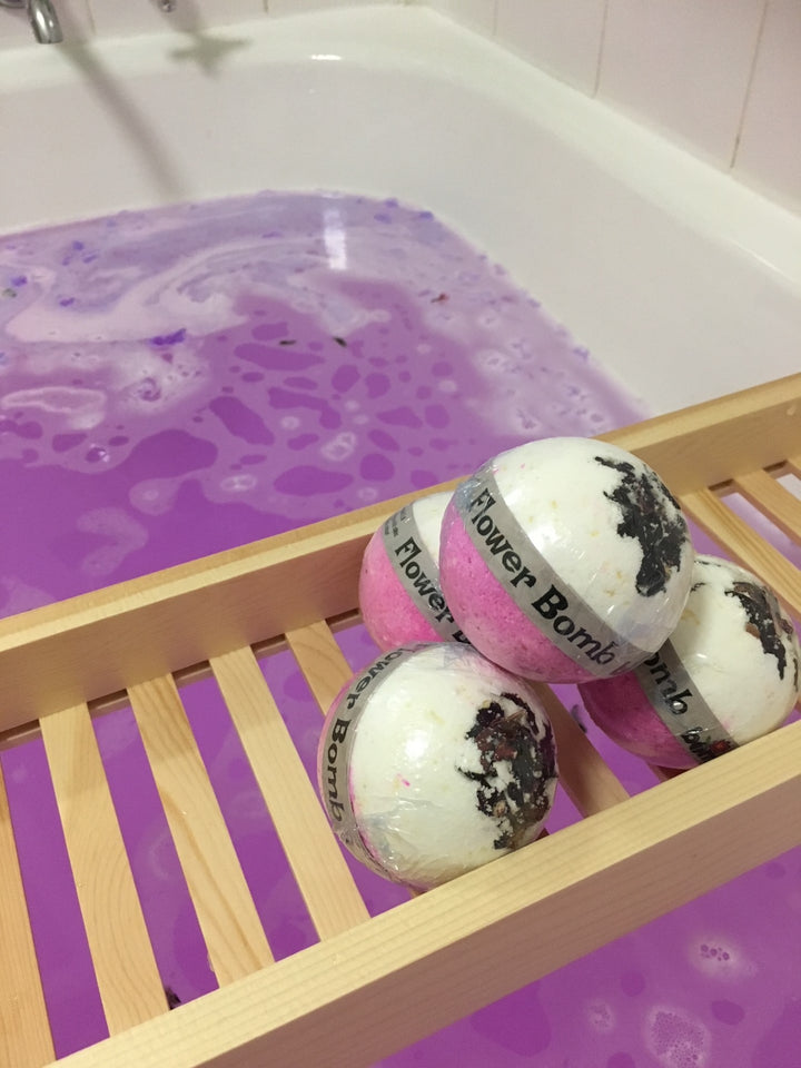 Flower Bomb Hibiscus Flower & Pink Lychee Fizzy Bubble Bath Bomb