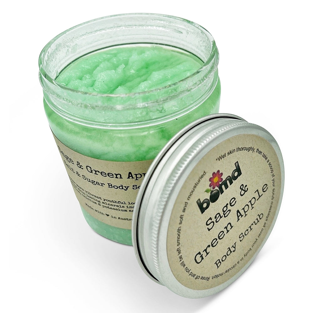 Sage & Green Apple Sea Salt Sugar & Coconut Oil with Vitamin E Summer Skin Body Scrub