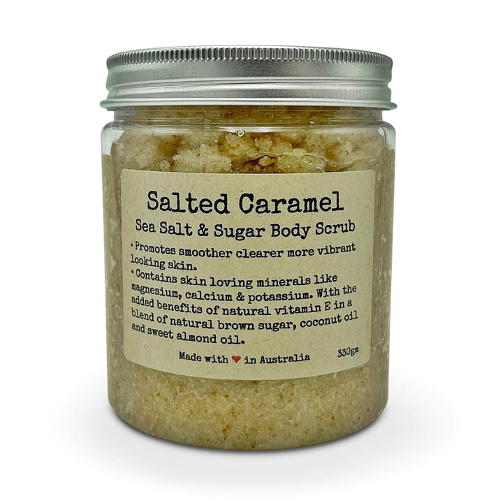 Salted Caramel Sea Salt Sugar & Coconut Oil with Vitamin E Summer Skin Body Scrub