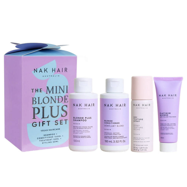 NAK hair Bon Bon Blonde Plus Holiday Collection Travel 4pc Gift Set