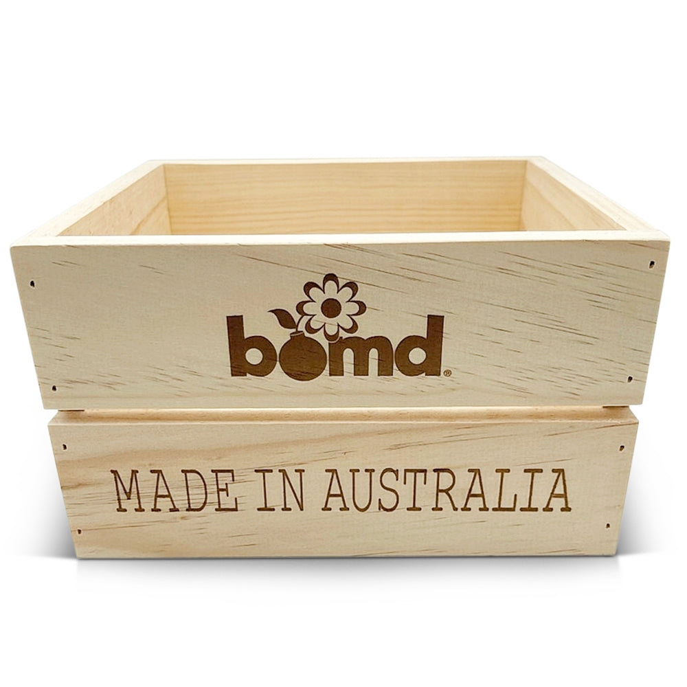 Bomd Vintage Timber Crate with Retro Burnish Stenciling