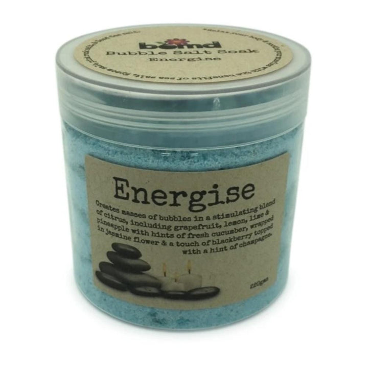 Energise Bubble Salt Relaxing Full Body Soak by Bomd Body 220gms Natural Body Love