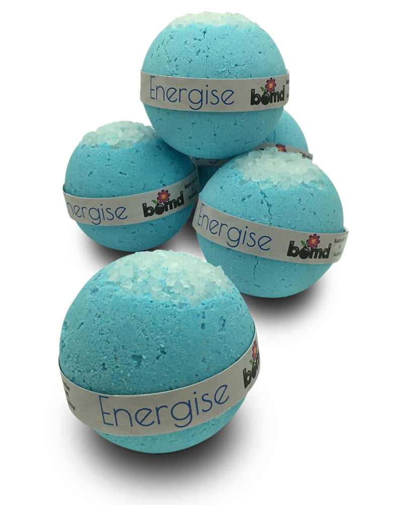 Energise Epsom Salt Fizzy Blue Bath Bomb Muscle & Mind Soak Bomb