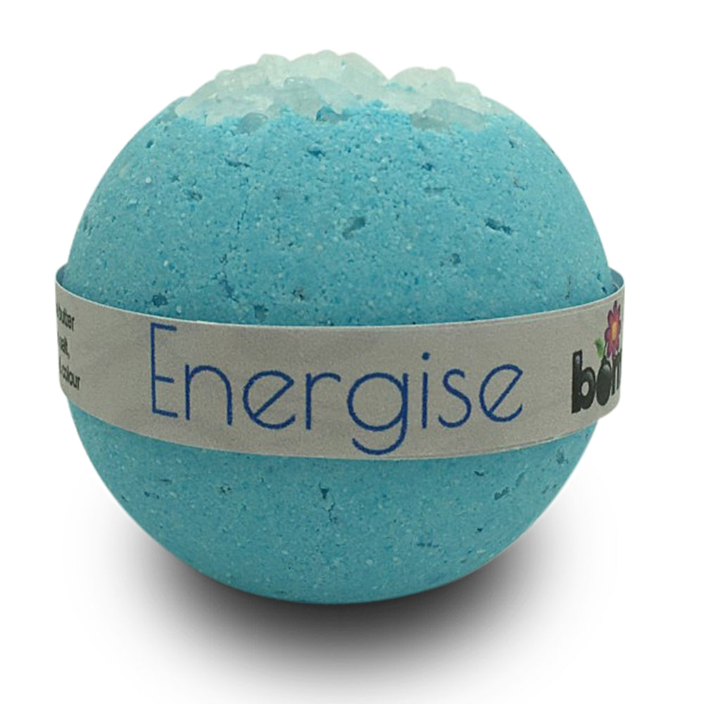 Energise Epsom Salt Fizzy Blue Bath Bomb Muscle & Mind Soak Bomb