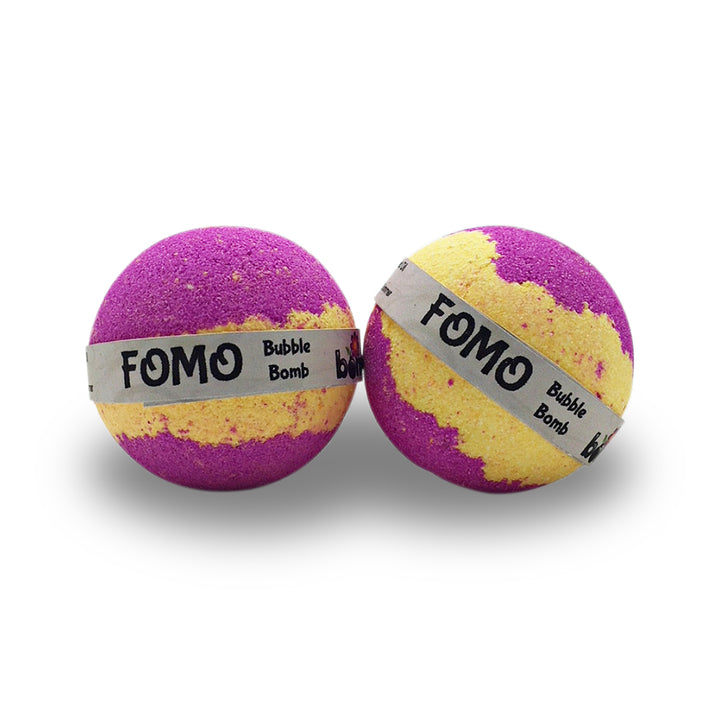 FOMO As soon as you drop this bomb into your bath the fun is released with a burst of colour, the fragrance is full with juicy orange and ozonic accord