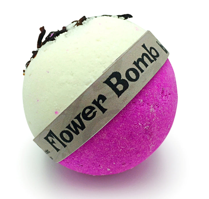 Flowerbomb Pink Lychee Hibiscus Flower Petal Bubble Bath Bomb