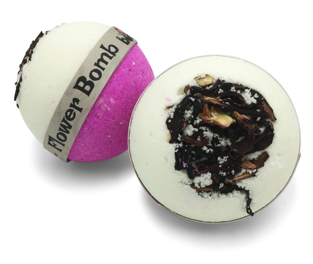Flower Bomb_Bath_Bomb_with_Real_Hibiscus_Rosella_Flowers