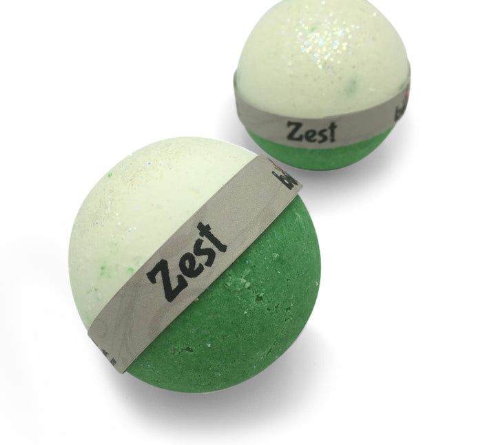 Zest Bubble Bath Bomb with Full Citrus Fragrance and Bright Green Bubble Bath Water by Bomd Australia