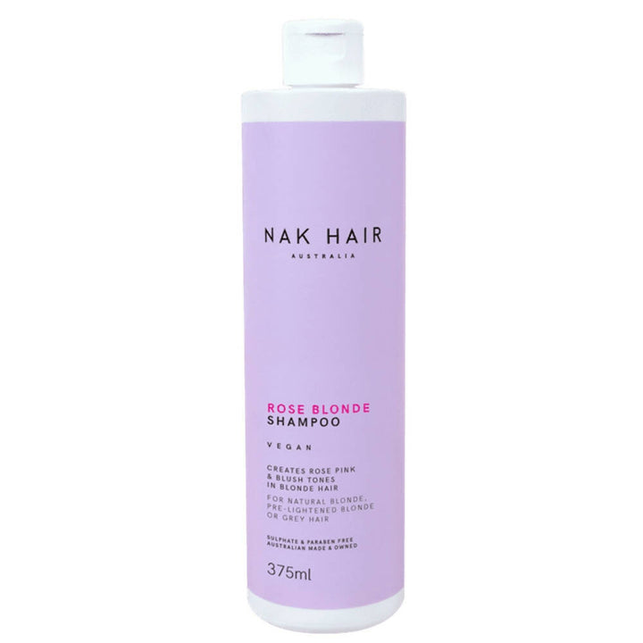 NAK Hair Rose Blonde Shampoo 375ml Creates Pink & Blush Tones