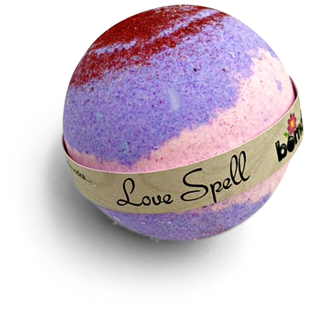 Love Spell Fizzy Bath Bomb Bubble Bath Create Mountains of Thick Lucsious Bubbles In Beautuful Purple Water By Bomd