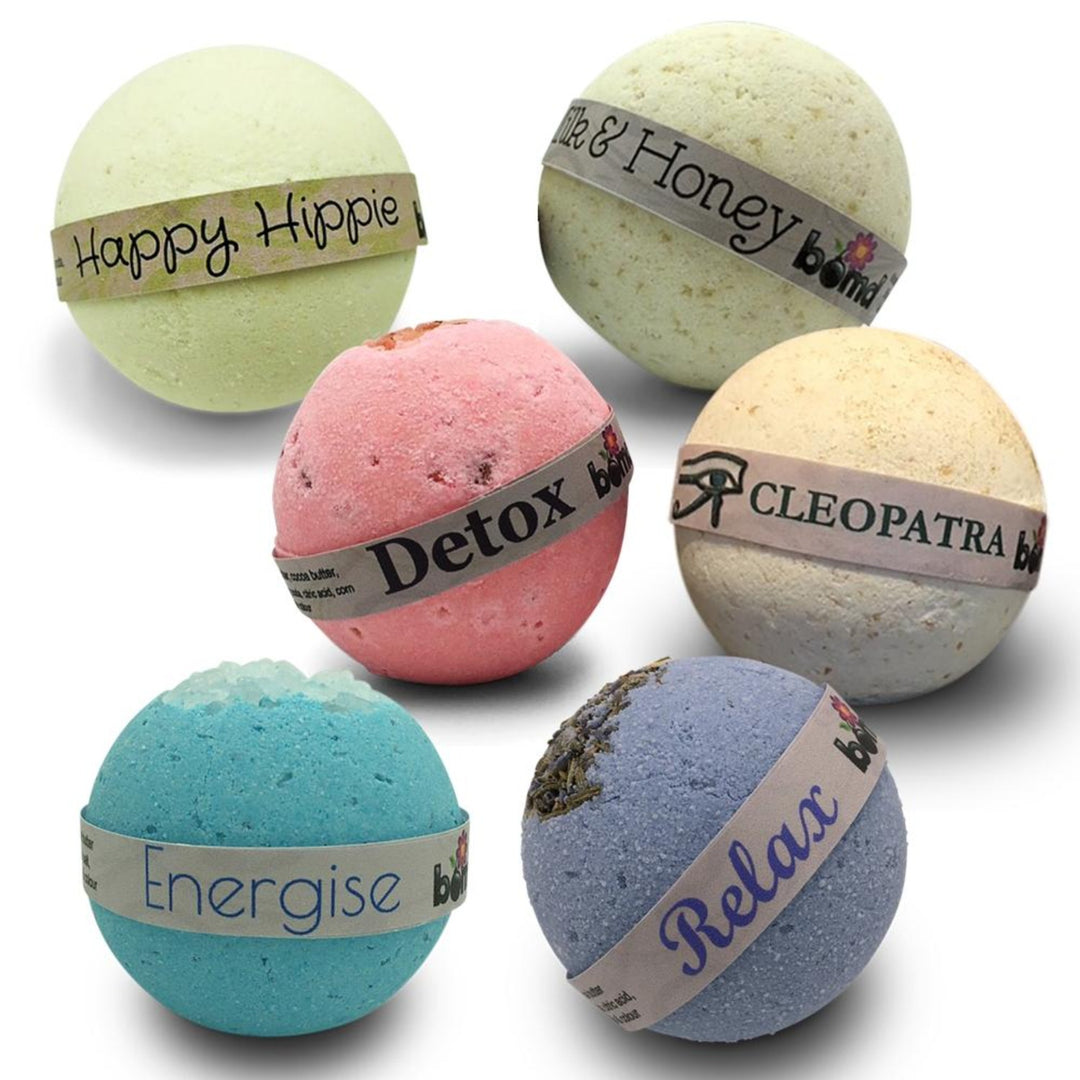 BOMD Body Australian made luxury bath bomb gift set of six assorted bubble bath body soaks