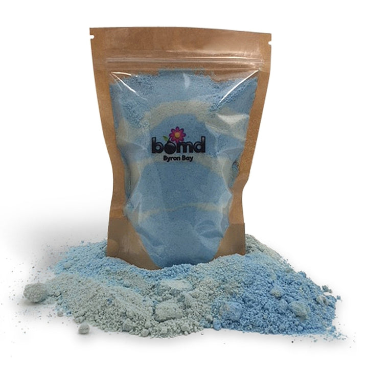 Mermaid Kisses Tropical Bubble Bath Dust in Cool Waters Blue by Bomd Body
