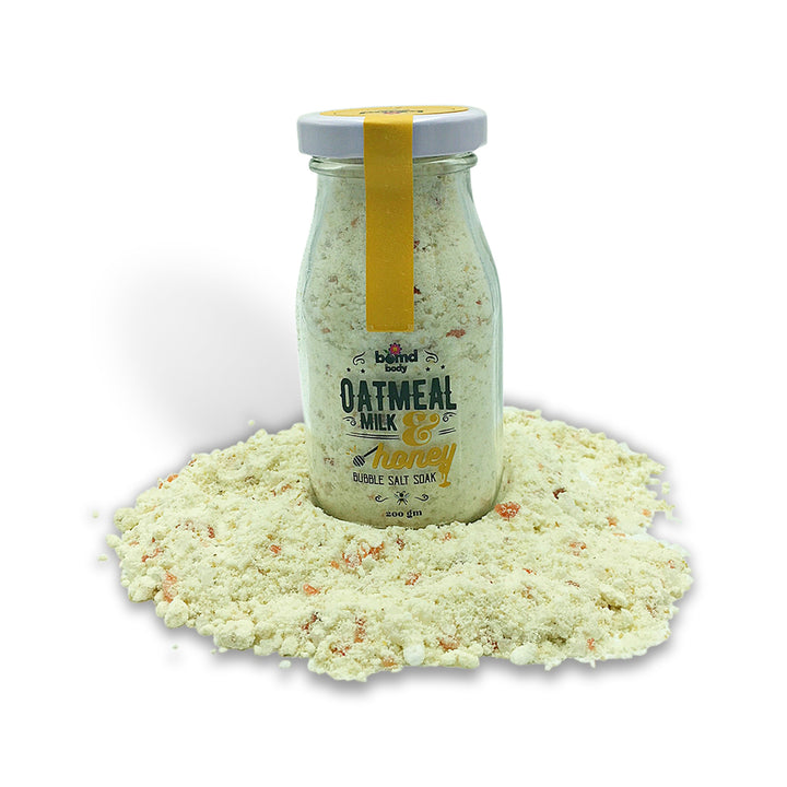 Oatmeal Milk & Honey Salt Body Soak in Natural Bubble Mix for the Bath Bubble Bath by Bomd Body