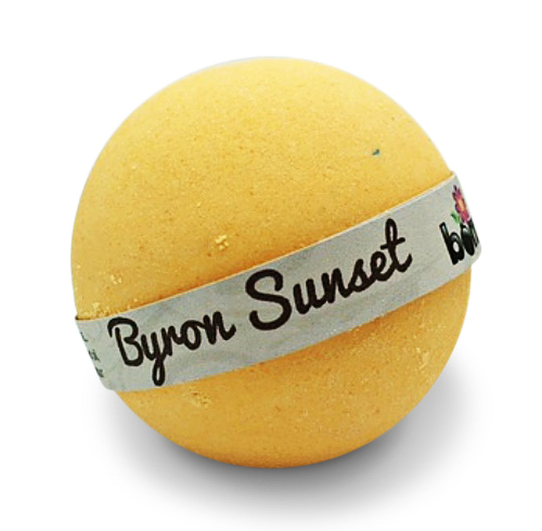 Sunset in Byron Candle, Tropical Bubble Bath Bomb & Coffee Body Scrub Gift Set